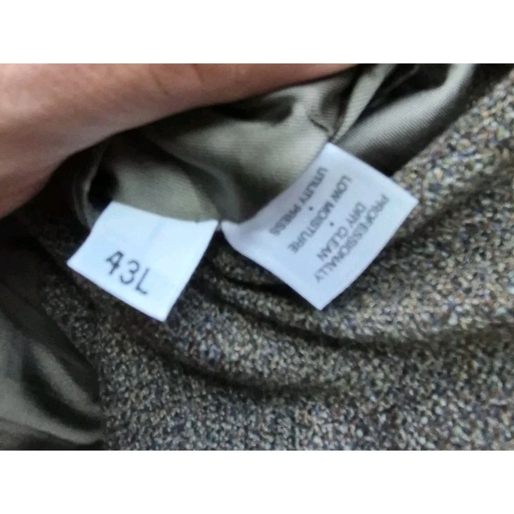 Hart Schaffner Marx Mens Wool Sports Coat 43L Brown Multicolor USA 3 Button